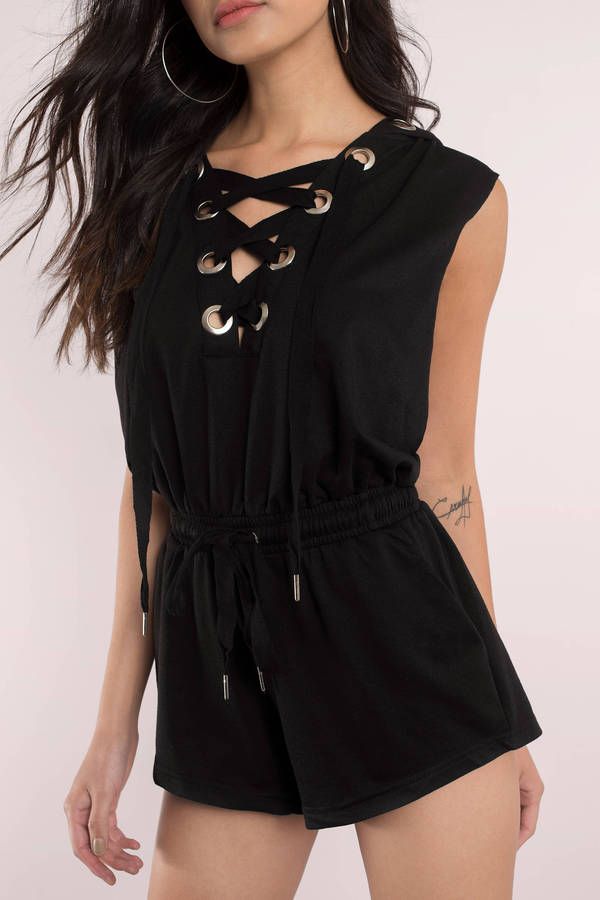 Lace Up For It Romper Hoodie