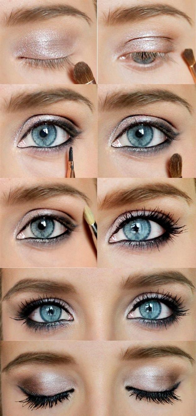 How to Do Sexy Blue Eyes Makeup | Gold Eyeshadow Tips by Makeup Tutorials at www...