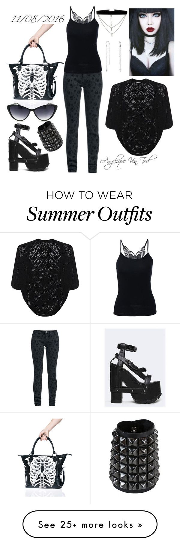 "Gothic Summer Outfit" by angelique-von-tod on Polyvore featuring Y.R....
