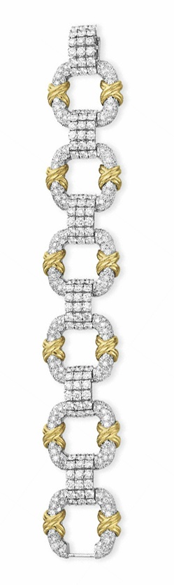A DIAMOND AND GOLD "COOPER" BRACELET, BY JEAN SCHLUMBERGER, TIFFANY &a...