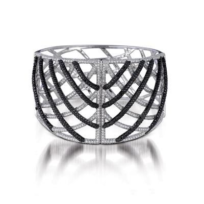 Black and White Diamond Cuff Bracelet by LeVian at Houston Jewelry!