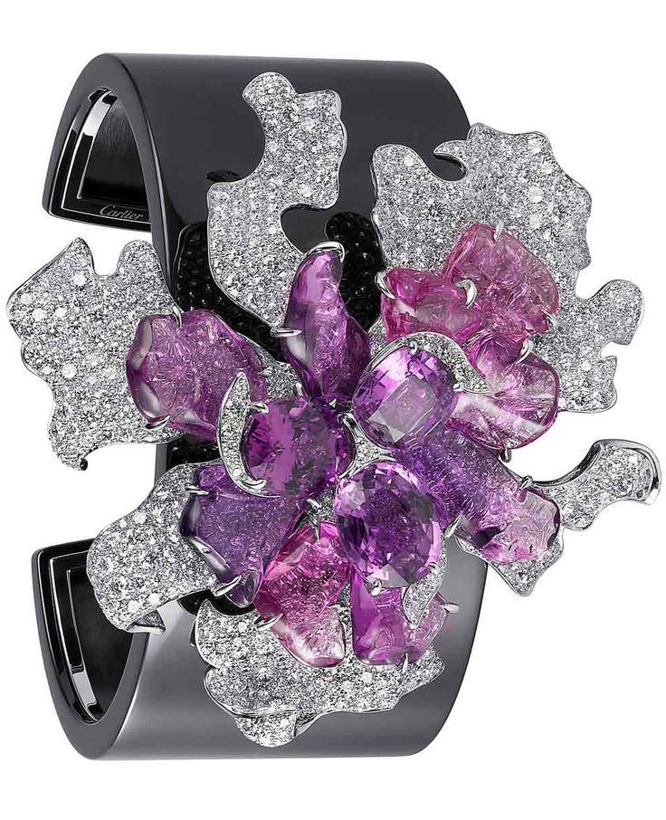 Bracelet from the Sortilège collection in white gold, pink and purple sapphires...