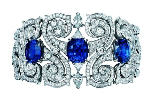 Cartier jewelry bracelet – platinum, sapphire, diamond
