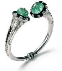 Cartier pulsera de diamantes y esmeraldas Art Deco...