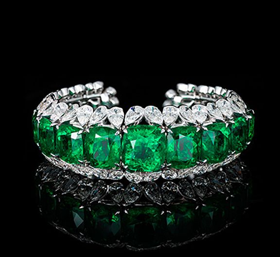 Colombian emerald & diamond bracelet by David Morris...