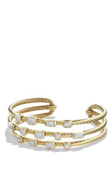 David Yurman 'Confetti' Narrow Cuff Bracelet with Diamonds in Gold available at ...