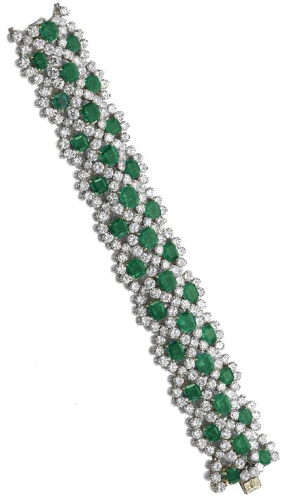 Emerald and diamond bracelet, Van Cleef Arpels....