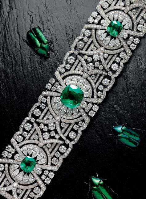Emerald and diamond bracelet....
