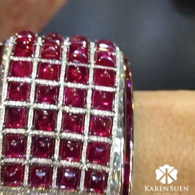 HOLY MOLY!!! ❤️#Ruby and #Diamond Bracelet by @karensuenfinejewellery #jewel...