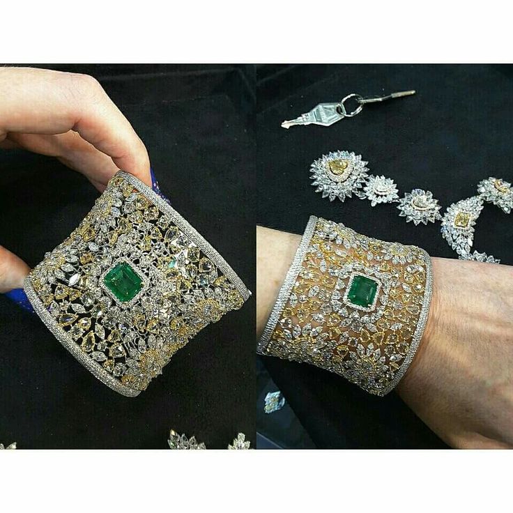 emerald and diamond cuff from @kamyenjewellery