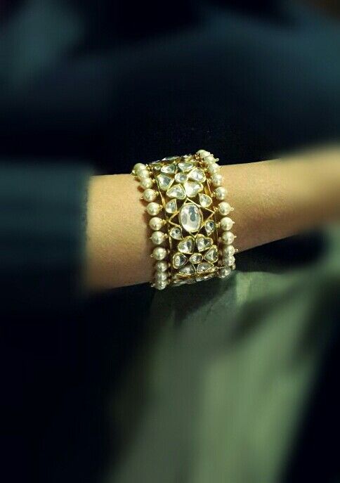 Nizam style kundan kada with pearls...