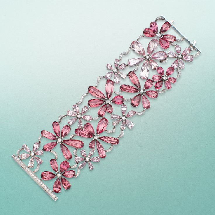 Pink tourmaline, morganite and diamond bracelet, Tiffany & Co.