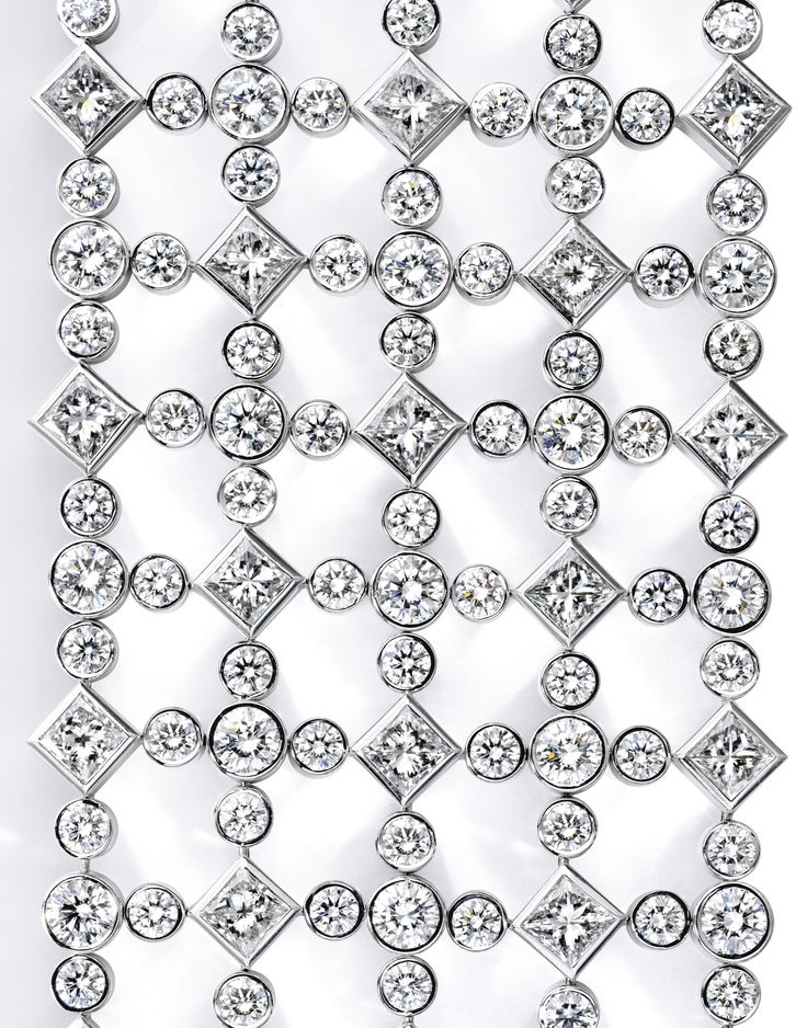 Platinum and Diamond Bracelet, Harry Winston, France The highly flexible openwor...