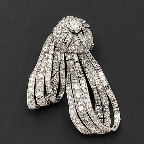Platinum and Diamond Brooch, Cartier, Paris Art Deco...