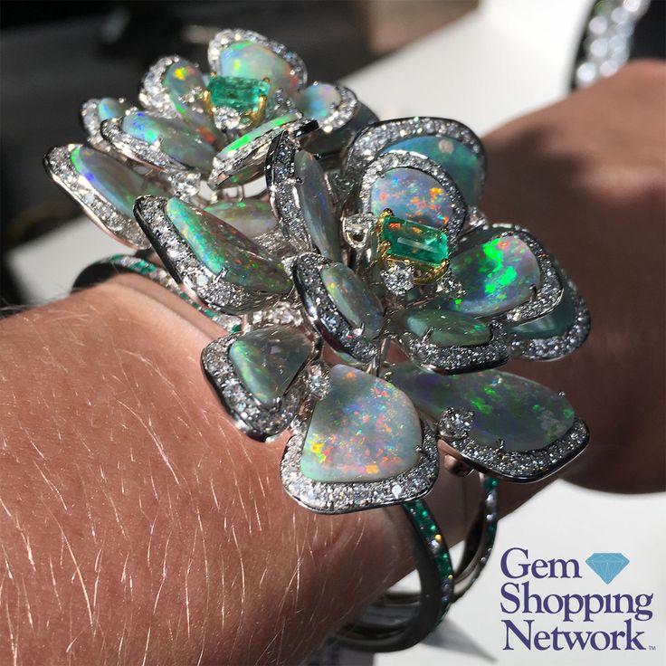 Stunnin Australian Opal Flower Brooch that transforms into a masterful statement...