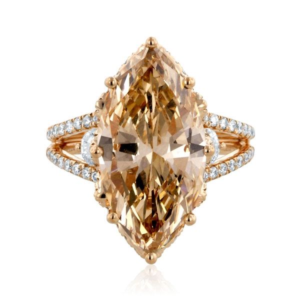 The award winning Yael Designs 'Morning Star' ring features a 6.97ct mar...