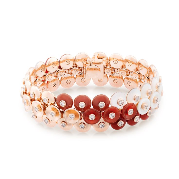 VAN CLEEF & ARPELS Bouton d'or™ Collection Bracelet - pink gold, white mot...