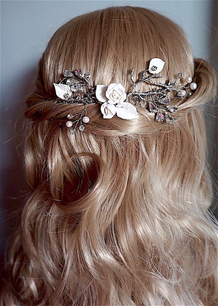 Featured Designer: Brides to Bridesmaids Boutique; wedding hair accessory idea
