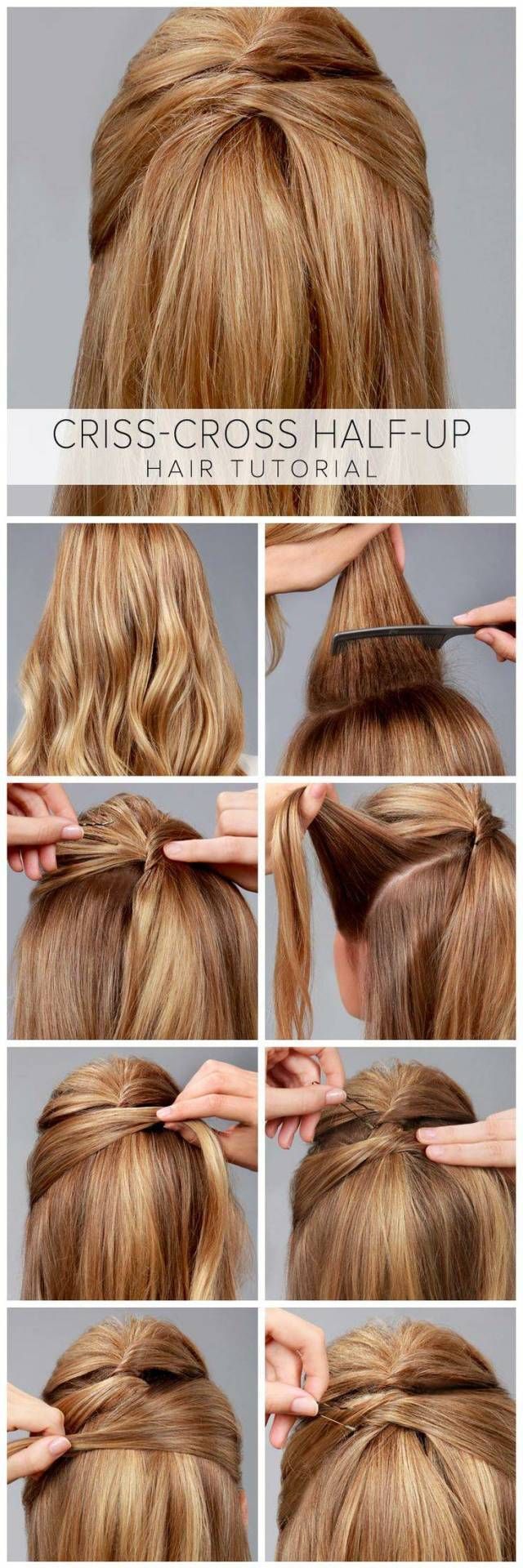 Criss cross half-up #hairstyle...
