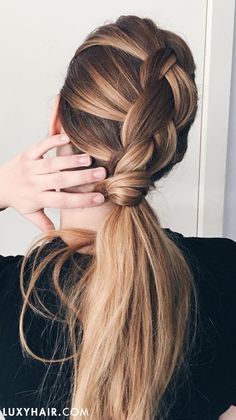 Dutch braid into a thick ponytail with Luxy Hair extensions is so simple yet pre...