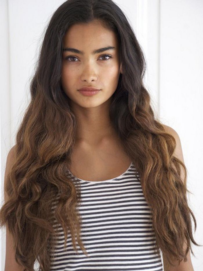 Long hair with waves....