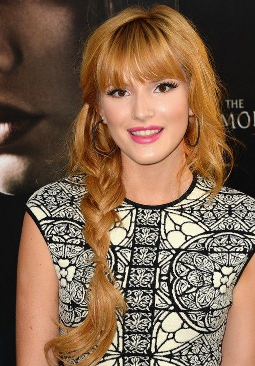 #Long #Hairstyles: Losse Braided Hairstyle with Blunt #Bangs