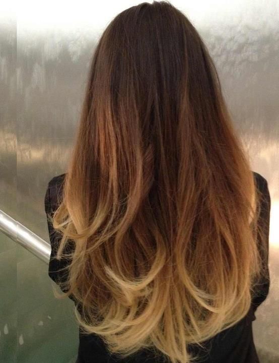 Ombre, long hair. Hairstyle to copy....