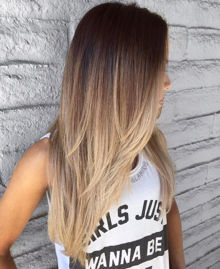 **** this cut and cascading ombré ***** #goals  Long Layered Brown To Blonde Om...