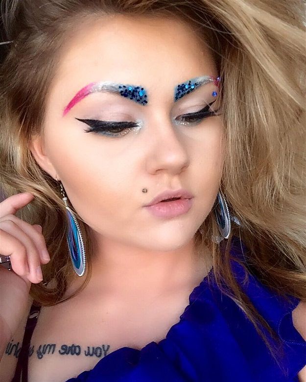 Brows | 10 Creative Ways To Be Sparkingly Beautiful With Glitter Makeup...