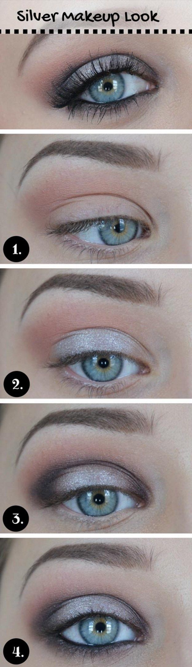 How to Do Silver Eye Makeup | Metallic Eyes by Makeup Tutorials at www.makeuptut...