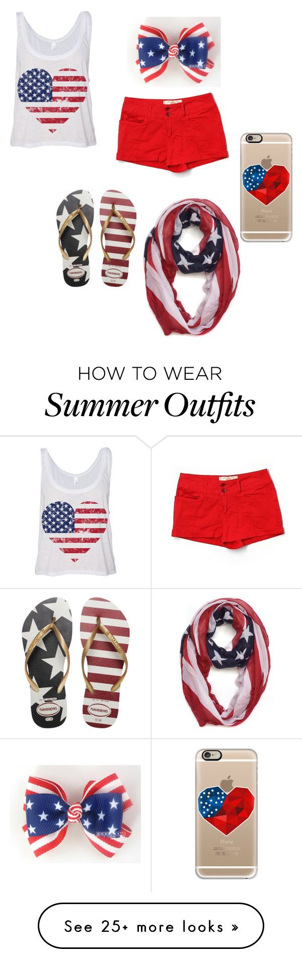 "4th of July" by alisalsavely on Polyvore featuring Casetify, Havaiana...