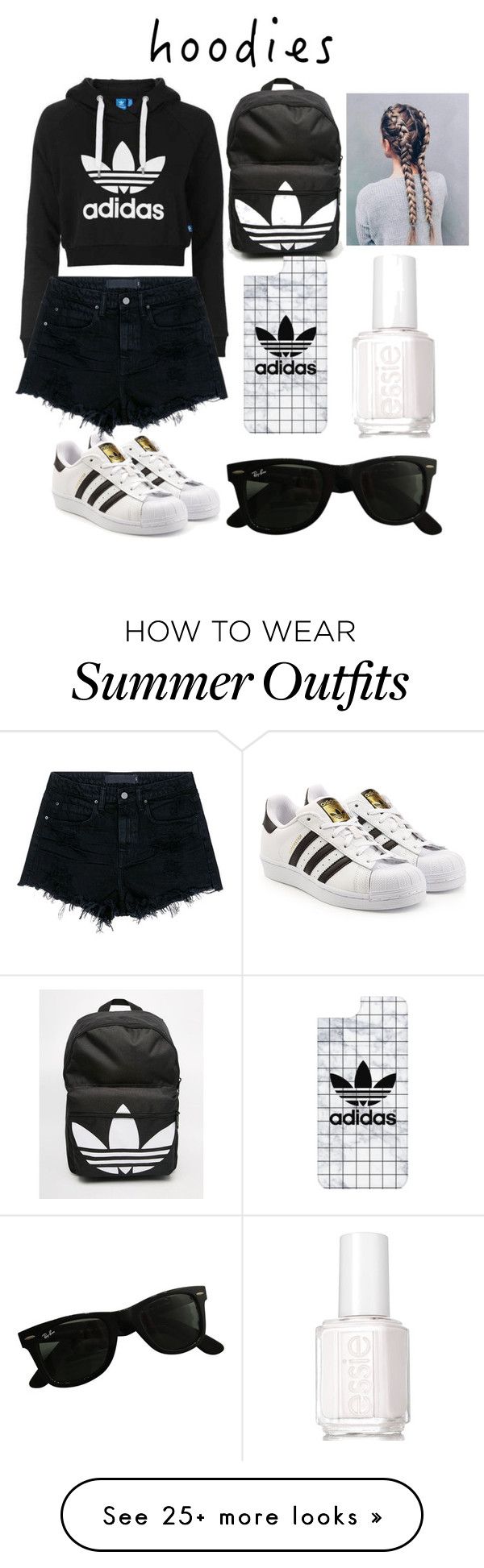 "Adidas (Hoodie) Outfit" by justchleofficial on Polyvore featuring adi...