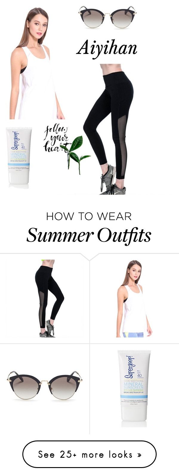 "AIYIHAN summer yoga outfit" by aiyihan on Polyvore featuring Miu Miu...