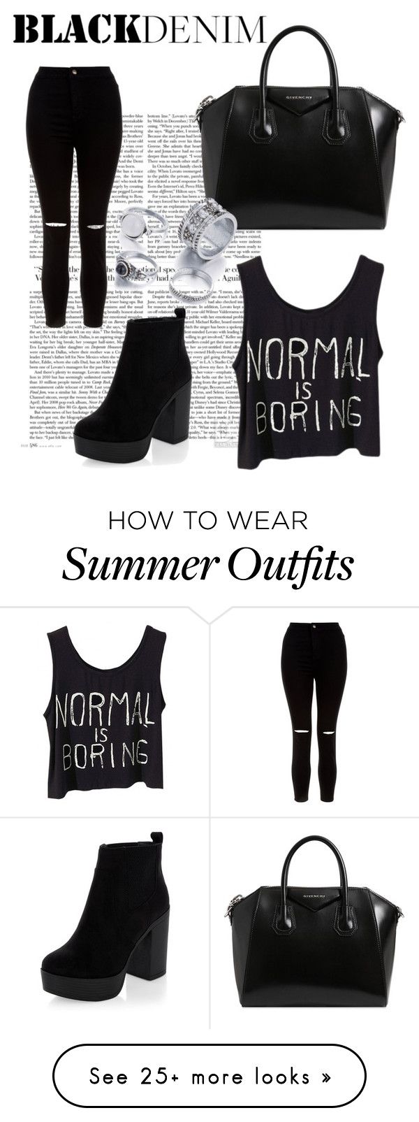 "Black outfit" by indigoizzy247 on Polyvore featuring New Look and Giv...