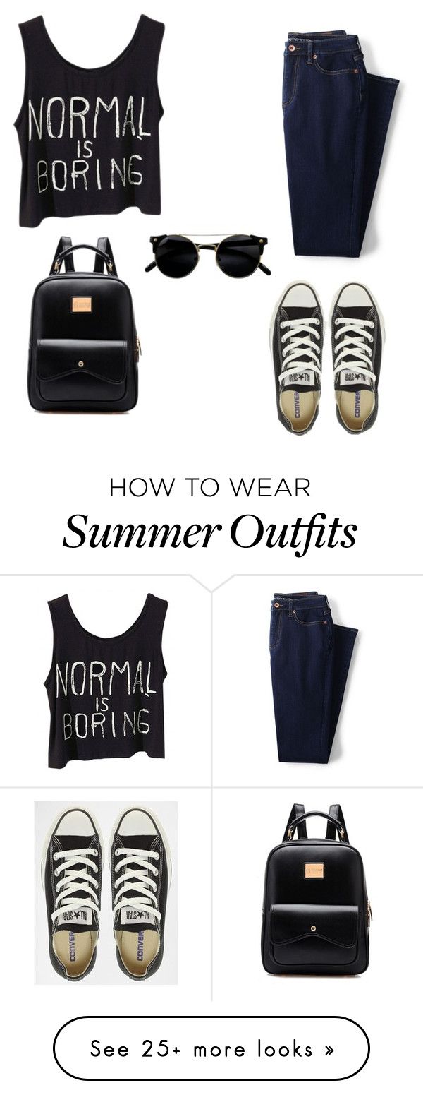 "Black Outfit" by sara-beatrice-lazar on Polyvore featuring Lands'...