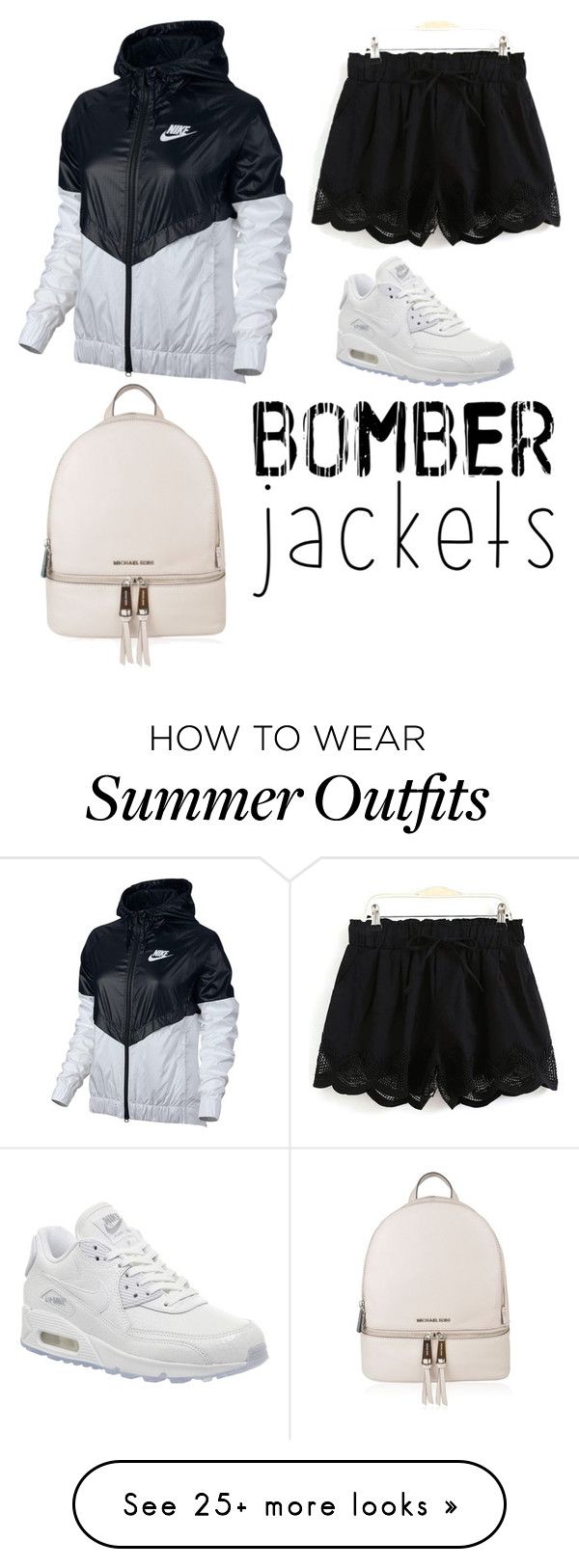 "Bomber jacket outfit" by xoxopaigy on Polyvore featuring NIKE, MICHAE...