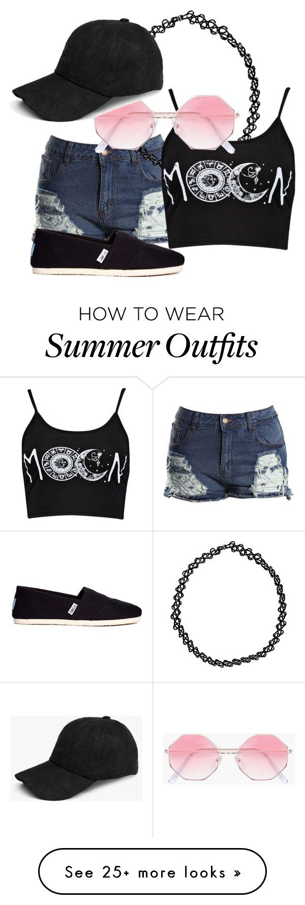"Boohoo Outfit" by mz-ryahlife on Polyvore featuring Boohoo and TOMS...