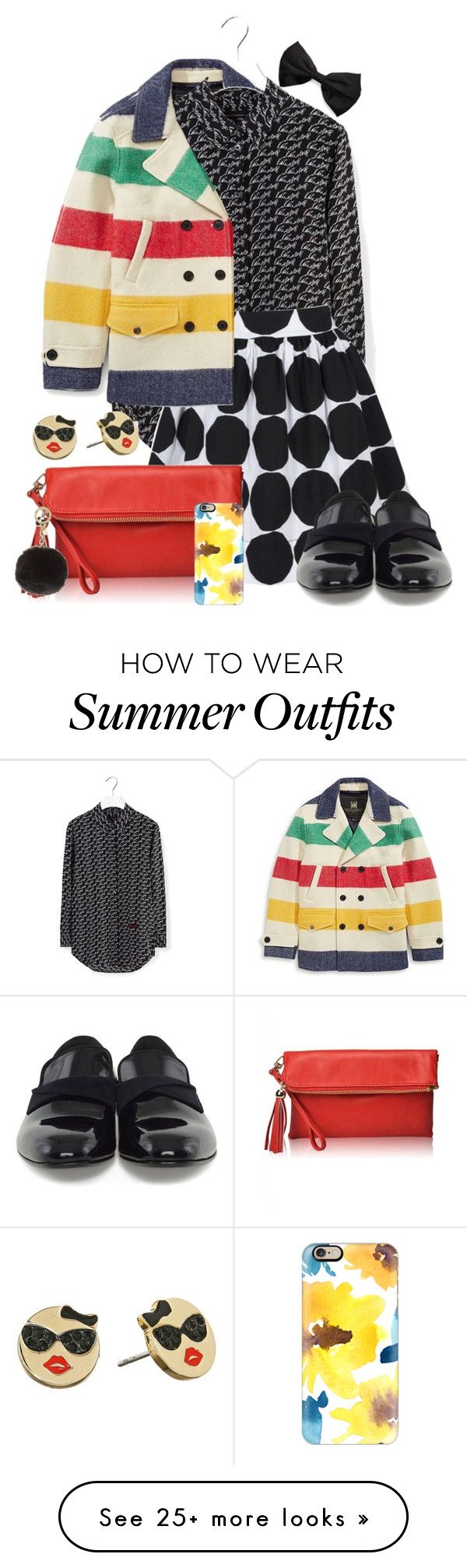 "Colorful Patterned Coat" by sierrrrrra on Polyvore featuring Hudson&#...