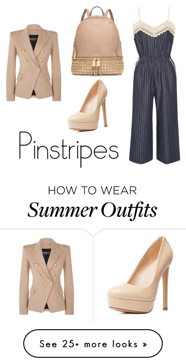 "Cute pinstripes summer to fall work outfit" by sweetiepie259 on Polyv...