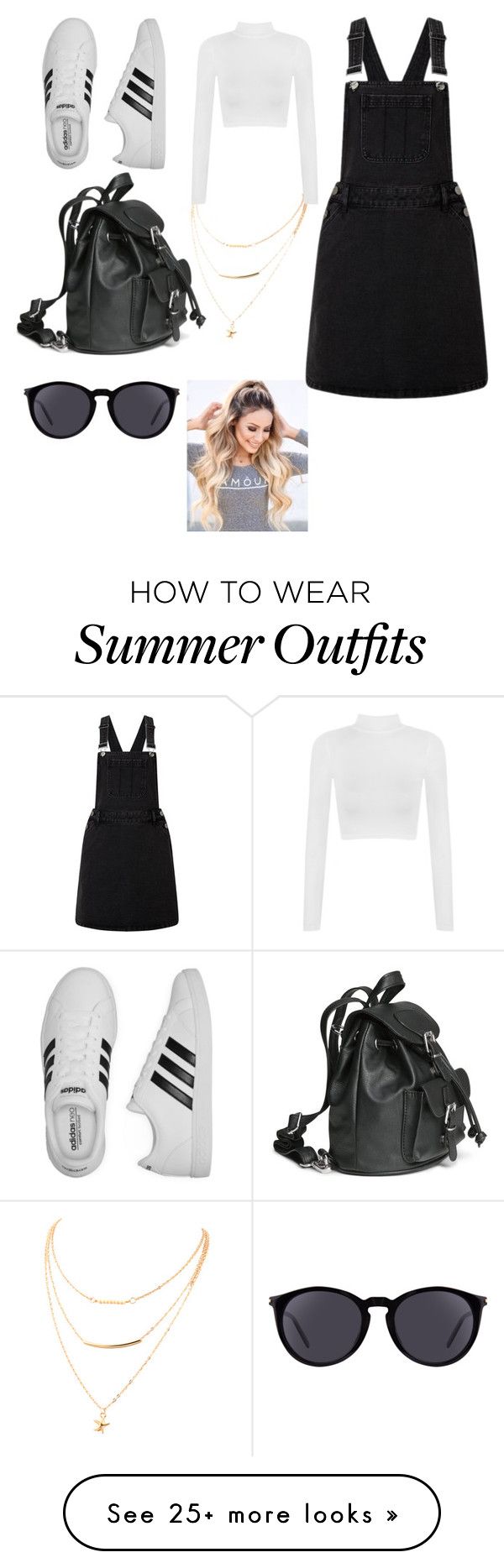 "Cute summer pinafore outfit" by chloe-jenkinson on Polyvore featuring...