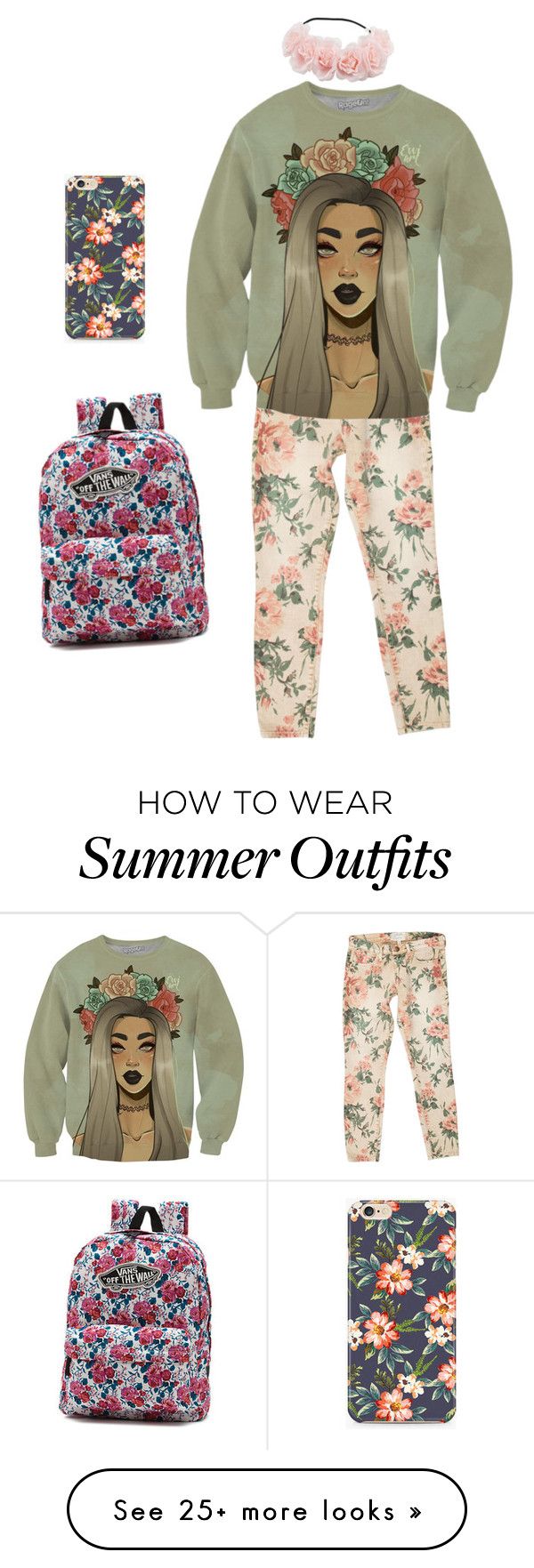 "Floral outfit" by caryn-grace on Polyvore featuring Current/Elliott a...