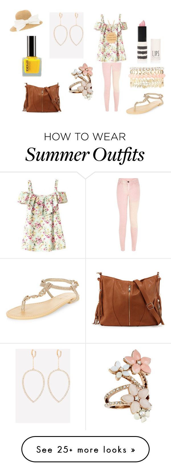 "Girly Summer Outfit" by holly32196 on Polyvore featuring Topshop, New...