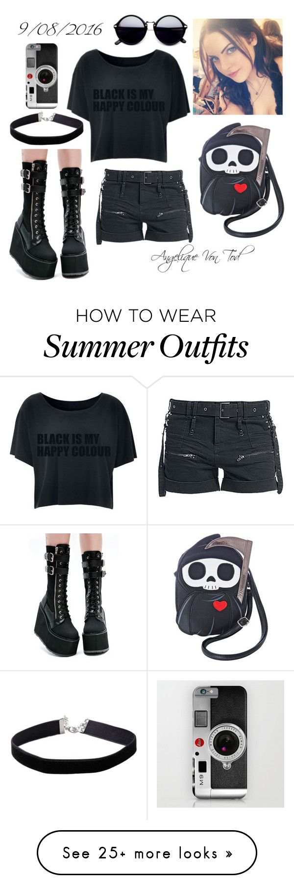 "Goth Summer Outfit" by angelique-von-tod on Polyvore featuring Demoni...