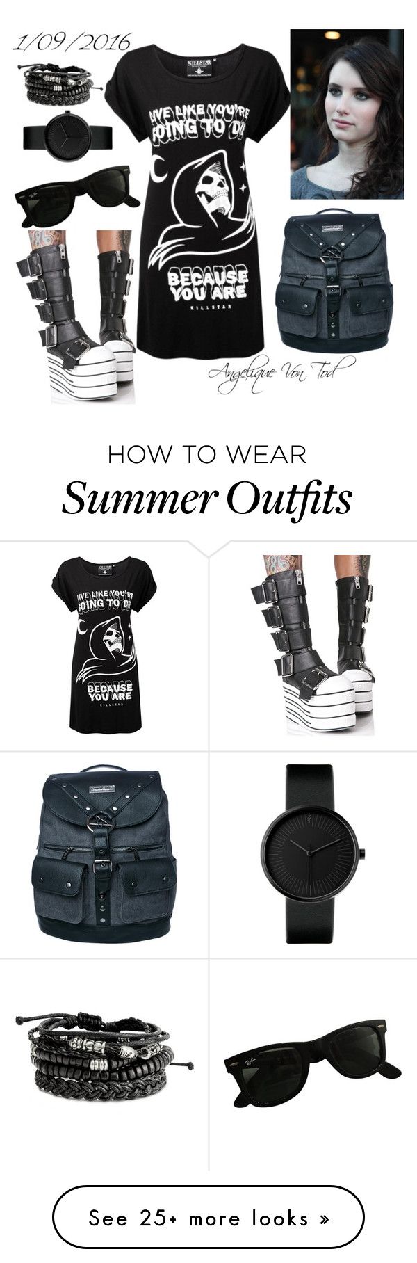 "Goth Summer Outfit" by angelique-von-tod on Polyvore featuring Killst...