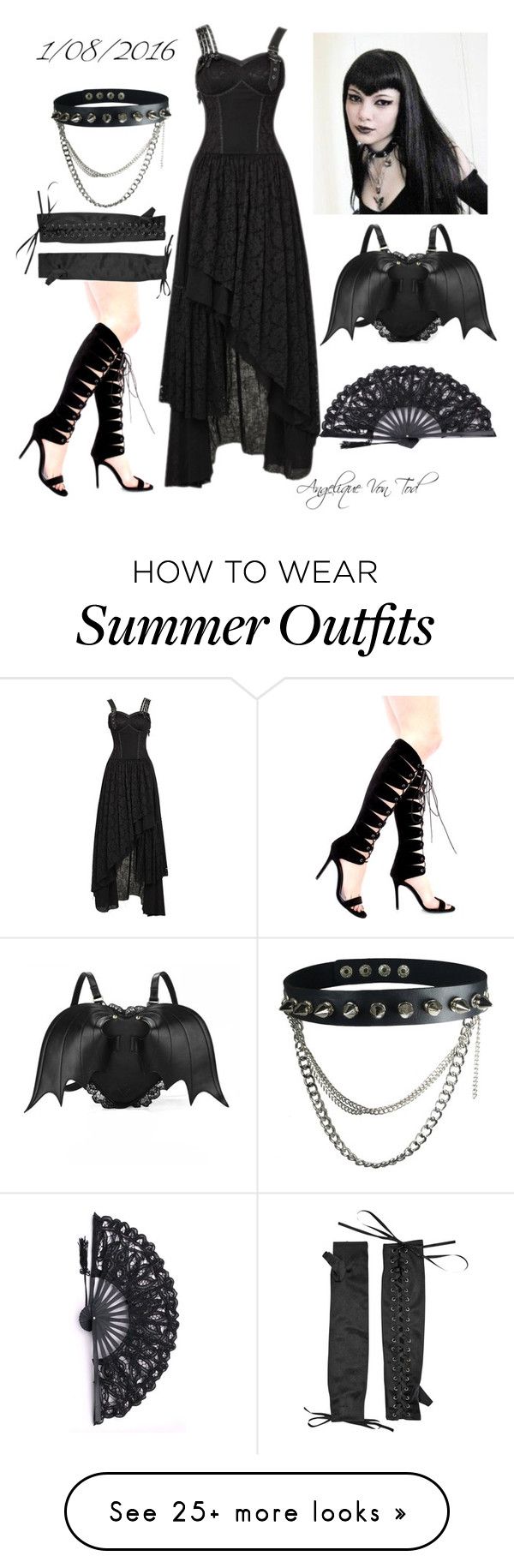 "Gothic Summer Outfit" by angelique-von-tod on Polyvore featuring Fore...