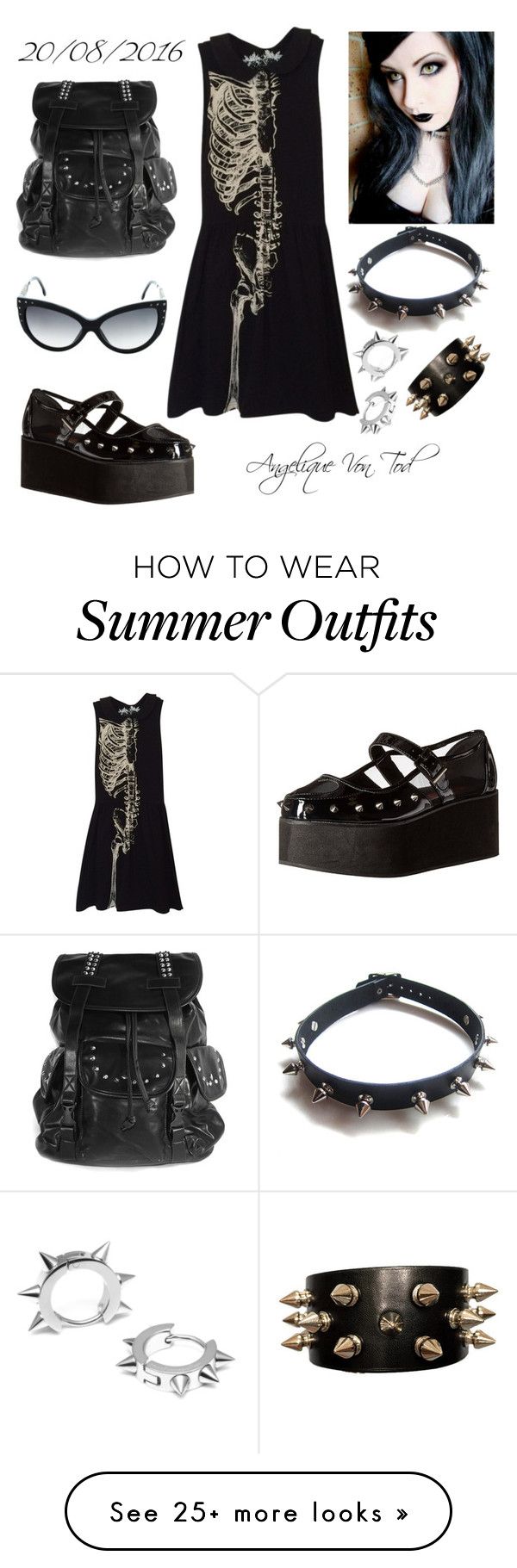 "Gothic Summer Outfit" by angelique-von-tod on Polyvore featuring Mari...