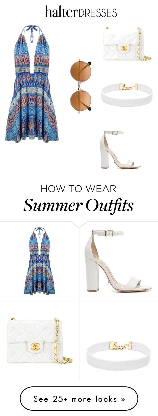 "Halter Dress Outfit" by baileylovesvolleyball on Polyvore featuring S...