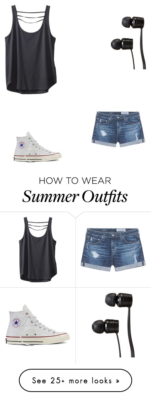 "My summer outfit" by oliviahunter18 on Polyvore featuring Kavu, AG Ad...