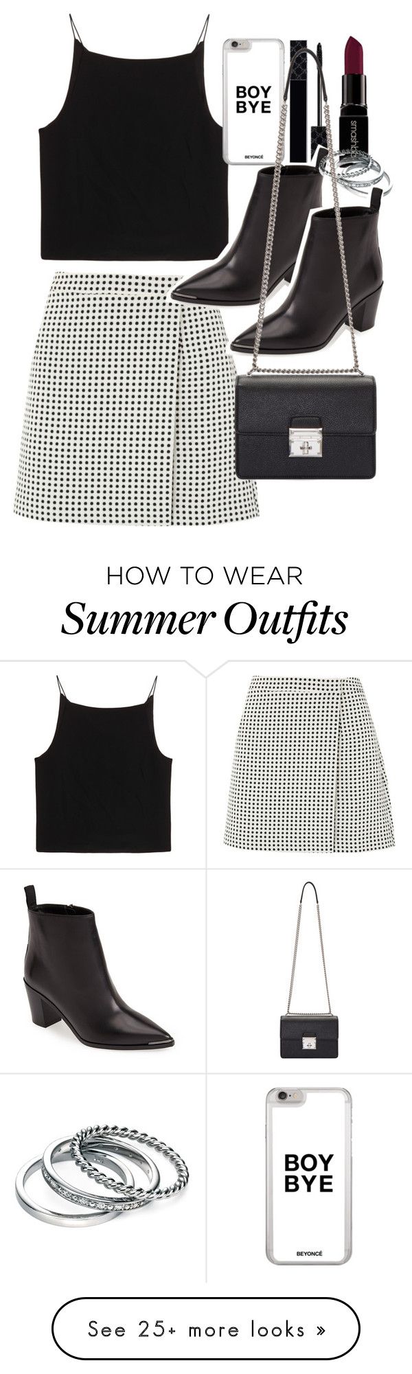 "Outfit for summer with a mini skirt and boots" by ferned on Polyvore ...