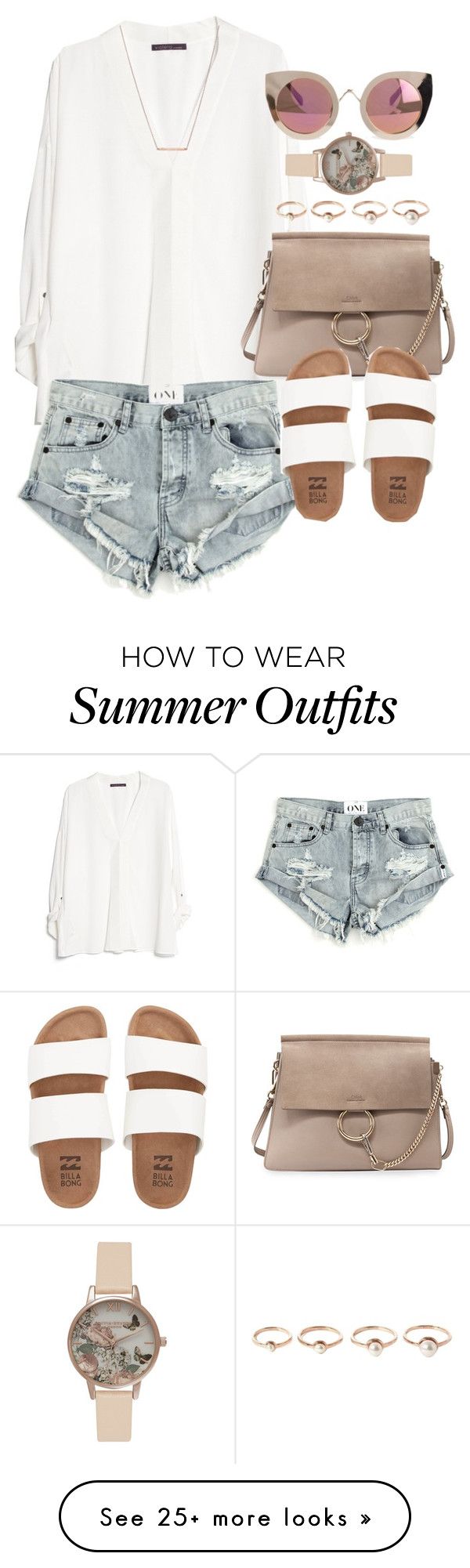 "Outfit for summer with rose gold accessories" by ferned on Polyvore f...